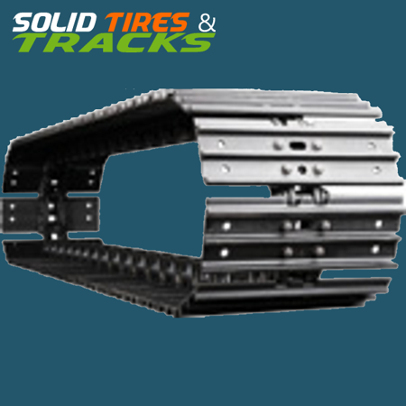 Set of 2, 450mm Excavator Steel Tracks with Grouser Shoes x 39 links