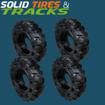 385/65-19.5 or 44X15-24 Solid Tires with 10 Bolt Rims
